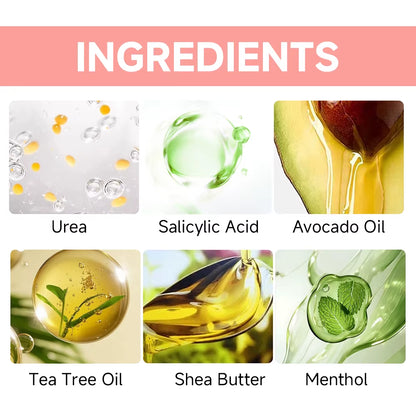 60% Urea Cream & Peach Scented Foot Balm Stick Combo – Intensive Cracked Heel Repair, Deep Moisturizing and Hydration.