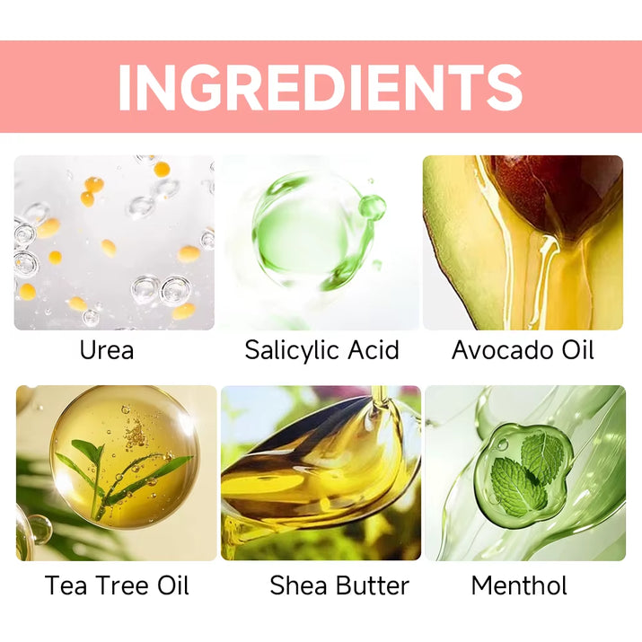 60% Urea Cream & Peach Scented Foot Balm Stick Combo – Intensive Cracked Heel Repair, Deep Moisturizing and Hydration.