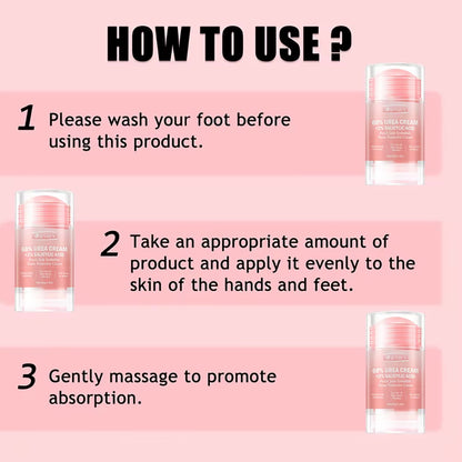 60% Urea Cream & Peach Scented Foot Balm Stick Combo – Intensive Cracked Heel Repair, Deep Moisturizing and Hydration.